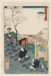 Nr. 28, Blick auf den Gomi-Hügel in Tsumagoi (Tsumagoi Gomizaka no kei)