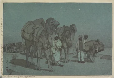 Karawane aus Afghanistan bei Mondschein