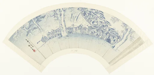 Skizze des Bewunderns der Blüte durch die Lusthäuser