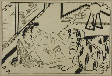 Ein Blatt aus einem Shunga-Album
