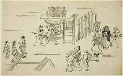 Eingang zu Ageyacho, aus der Serie "Das Erscheinungsbild von Yoshiwara (Yoshiwara no tei)"