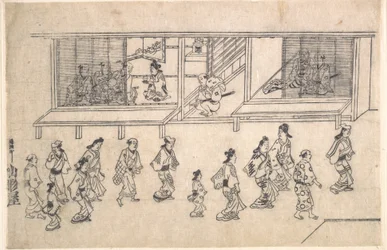 Straßenszene in Yoshiwara