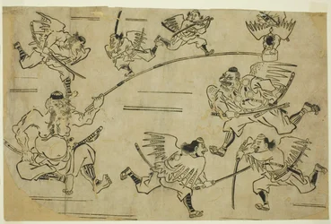 Der Tengu-König trainiert seine Schüler