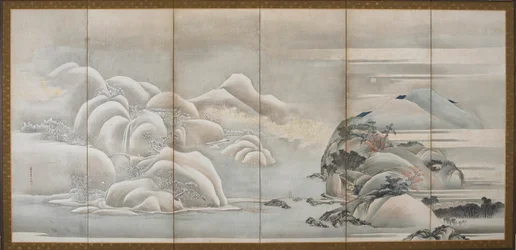 Landschaft: zwei der vier Jahreszeiten, Herbst und Winter, Edo-Periode