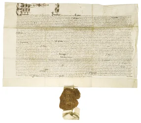 Dokument unterzeichnet von Königin Elisabeth I. mit dem königlichen großen Siegel, 1564