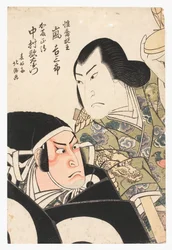 Nakamura Utaemon III als Masakiyo und Arashi Kichisaburo als Koretaka, um 1818-21