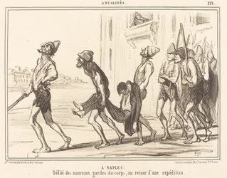 In Neapel: Parade der... Leibwächter...
