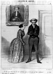 Und zu sagen, dass dies drei meiner Angeklagten sind, die ich nicht verurteilen konnte!... verlorener Ruf!... , aus der „Gens de Justice“, Serie von Karikaturen über die Justiz von Honore Daumier (1808-1879). „Charivari“