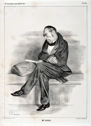 Werk von Honore Daumier (1808-1879). Charivari stammt aus dem Jahr 1833: Serie Celebrites de la caricature M. Guiz... MUSEUM DER SCHÖNEN KÜNSTE - PALAST LONGCHAMP, MARSEILLE