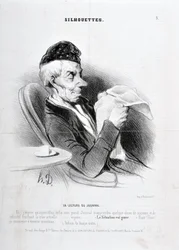 Werk von Honore Daumier (1840): Serie SOUXETTES „Die Zeitungslektüre“