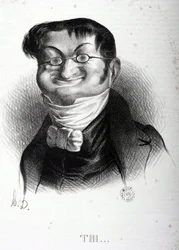 Karikatur von Adolphe Thiers (1797-1877), französischer Staatsmann. Zeichnung von Honore Daumier (1808-1879). Arbaud Museum.