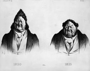 Karikatur von Louis Philippe I. (1773-1850) von Daumier (1808-1879) - in „Journal“, Nr. 145. Gravur um 1833.