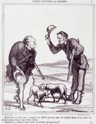Karikatur über Jäger: Serie „Herbstskizze“: „Sir, angesichts des völligen Fehlens von Wild, bitte gewähren Sie mir die Erlaubnis, Ihren Hund zu erschießen...“
