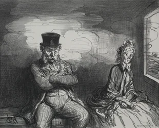 Im Zug: Ein angenehmer Begleiter, 1862
