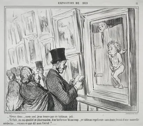 Die Ausstellung von 1859 (Platte 11): Komm her, mein Freund, ich finde dieses Gemälde nicht schön