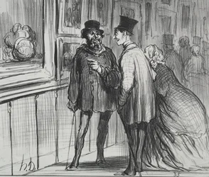 Die Ausstellung von 1859, Platte 8: Der Maler, dessen Gemälde abgelehnt wurde..., 1859