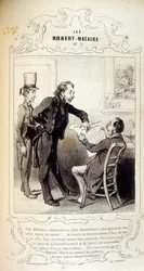 Illustrationen über Ideen und Legenden Philipon unter dem Titel Les Cent und Robert Macaire