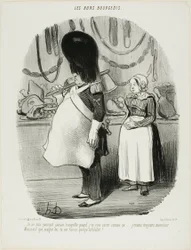 "- Ich bin nie ruhig, wenn ich sehe, wie Sie so ausgehen... Ich habe immer Angst, Monsieur Moussard, dass Sie untreu sein könnten," Platte 67 aus Les Bons Bourgeois