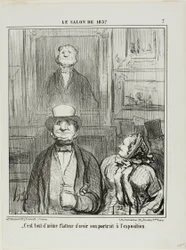 „- Es ist wirklich schmeichelhaft, sein Porträt im Salon ausgestellt zu haben,“ Tafel 7 aus Le Salon de 1857