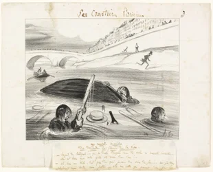 Ein neuer Weg, den Fluss des Lebens hinunterzufahren, Tafel drei aus Les Canotiers Parisiens