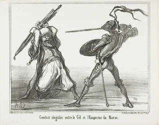 Eine ungewöhnliche Schlacht zwischen El Cid und dem Kaiser von Marokko, Platte 117 aus Actualités