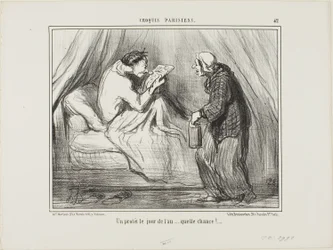 „Ein Protest am Neujahrstag! Was für ein Glück! ...........,“ Platte 42 aus Croquis Parisiens