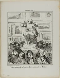 Der Unmut über eine Skulptur inmitten einer Gemäldeausstellung, Platte 5 aus Salon De 1857