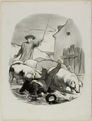 Die Gefahr, bei einer Jagd erwischt zu werden, Tafel 12 aus Pastorales