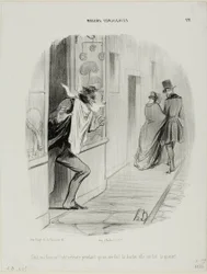 „Da geht meine Frau!! Oh, die Schurkin, während ich mich rasiere, macht sie mich zum Hahnrei!“, Platte 22 aus Moeurs Conjugales