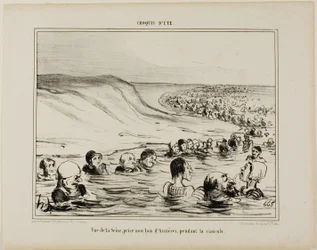 Blick auf die Seine bei Asnières während der Hundstage, Platte 2 aus Croquis D