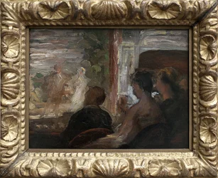 Eine Theaterloge. Gemälde von Honore Daumier (1808-1879), um 1865. Französische Kunst