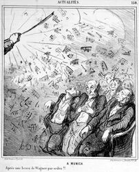 Karikatur über die Musik von Wagner - von Honoré Daumier