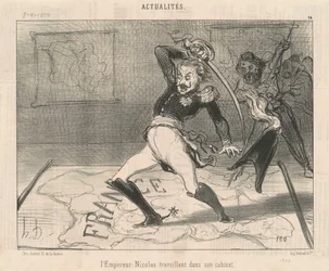 Der Kaiser Nikolaus arbeitet in seinem Kabinett