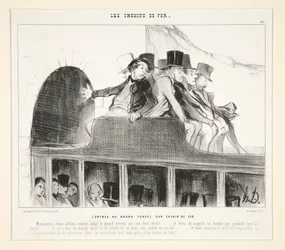 Der Eingang zum großen Eisenbahntunnel, aus „Les Chemins de Fer“, in „Le Charivari“, 22. März 1844