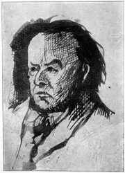Porträt von Daumier von Charles Baudelaire im Jahr 1890: Das Autographenmanuskript von Charles Baudelaire - Paris, Auguste Blaizot