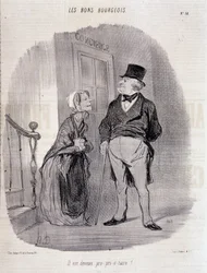 Der gute Bourgeois: „Er ist pro-prie-taire geworden!“ - von Honoré Daumier, in „Le Charivari“ vom 06.10.1846