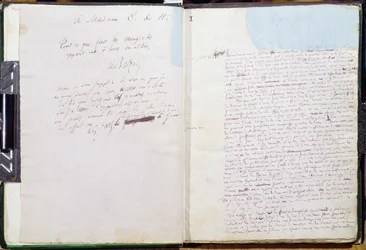 Erste Seite und Widmung an Madame Hanska von 