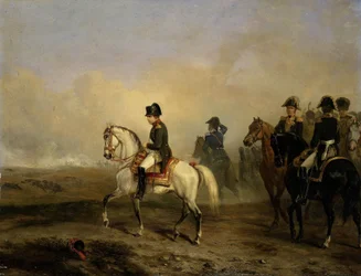 Kaiser Napoleon I und sein Stab zu Pferd