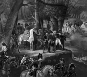 Napoleon I. jagt im Wald von Fontainebleau