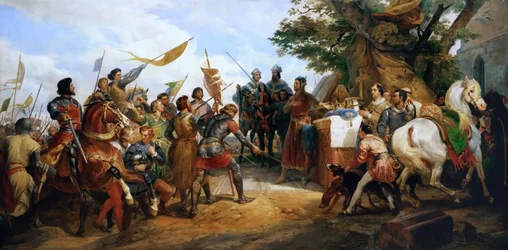 Die Schlacht von Bouvines am 27. Juli 1214