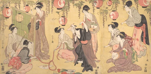 Eine Parodie von Yuranosuke in den Vergnügungsvierteln, ca. 1797