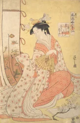 Ono no Komachi: Nummer Zwei Sono ni, aus der Serie Stilvolle Parodien der sechs poetischen..., 1790er Jahre