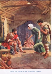 Alfred der Große im Häuschen des Viehhirten, Illustration aus 