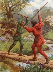 Der Kampf zwischen Robin Hood und Little John