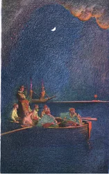 Das Schiff brennt, aus Howard Pyles Buch der Piraten veröffentlicht von Harper & Bros, 1921
