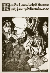 Wie Sir Launcelot mit den fröhlichen Minnesängern sprach, Illustration aus 