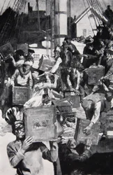 Die Boston Tea Party, Illustration aus Harper