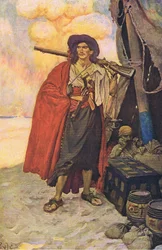 Der Freibeuter war ein malerischer Kerl, aus Howard Pyles Buch der Piraten, veröffentlicht von Harper & Bros, 1921