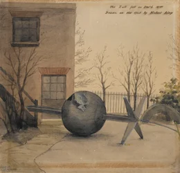 Gefallene Zeitkugel im Hof des Royal Observatory, Greenwich, Dez 1855