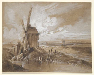 Windmühlen in einer Landschaft